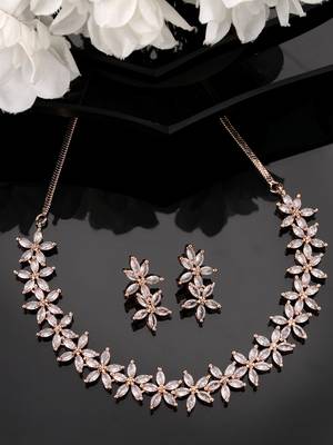 Women gold plated cz stone handcrafted jewellery set 2