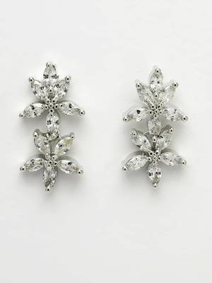 Women silver plated cz stone handcrafted jewellery set 5