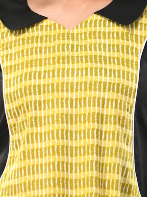 Lemon yellow cotton printed a-line kurta 5
