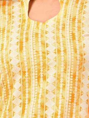 Yellow rayon printed straight kurta 5