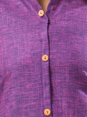 Violet solid cotton a-line kurta 5