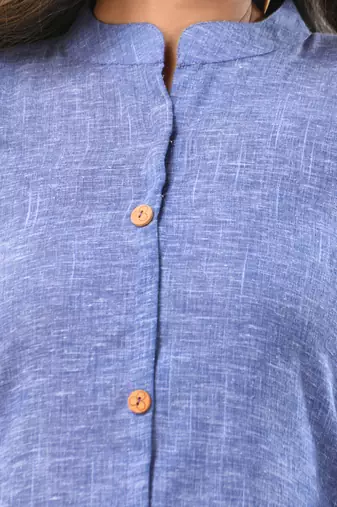 Lilac solid cotton a-line kurta