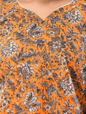 Black cotton ajrak printed straight kurta 5