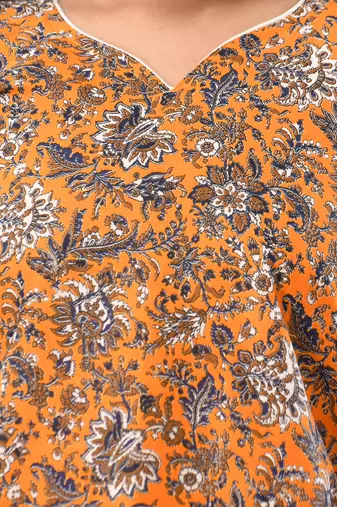 Black cotton ajrak printed straight kurta