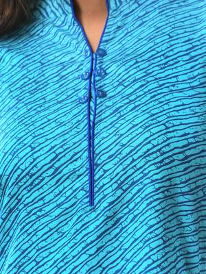 Sky blue rayon leheriya printed straight kurta 5