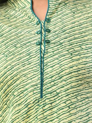 Green rayon leheriya printed straight kurta 5