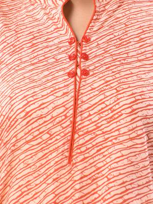 Orange rayon leheriya printed straight kurta 5
