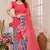 Pink Printed With Pattern Work Georgette c Ethnic Saree