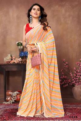 Multy Printed With Pattern Work Georgette c Ethnic Saree 1