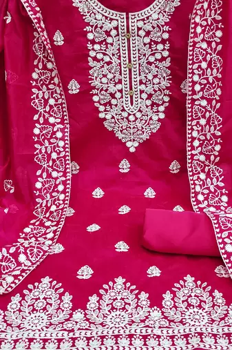 Pink Cotton Dress Materials