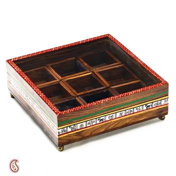 Diwali Gifts Colorful Floral Print Square Utility Box 1
