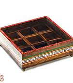 Diwali Gifts Colorful Floral Print Square Utility Box