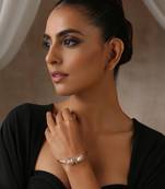 Rose gold tone polki bracelet