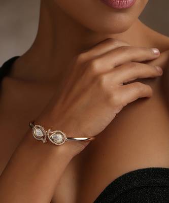 Rose gold tone polki bracelet 2