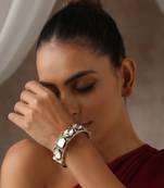Green gold tone polki kada