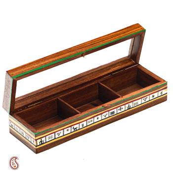 Diwali Gifts Beautiful Brown Wooden Utility Box 1