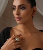 Two tone victorian polki ring