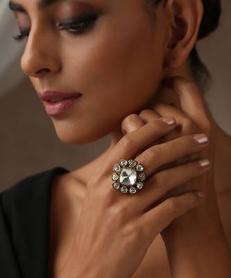 Two tone victorian polki ring 3