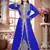 Royal-Blue color Handmade Moroccan Kaftan with hijjab