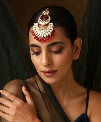 Red gold tone polki passa 1