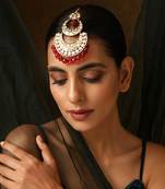 Red gold tone polki passa