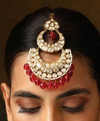 Red gold tone polki passa 3