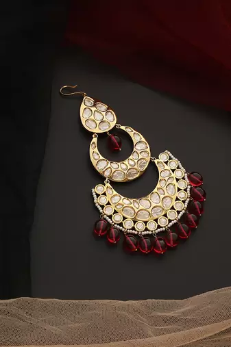 Red gold tone polki passa