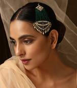 Green gold tone polki passa