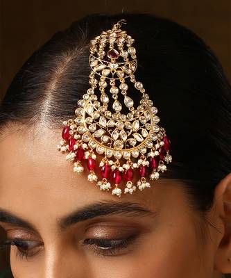 Red gold tone polki passa 2