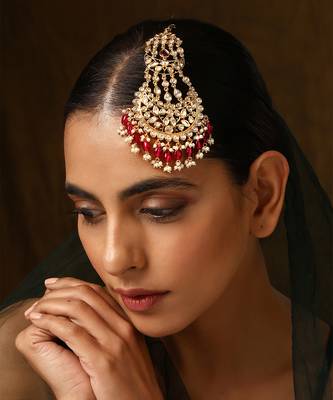 Red gold tone polki passa 3
