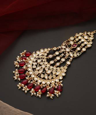Red gold tone polki passa 5