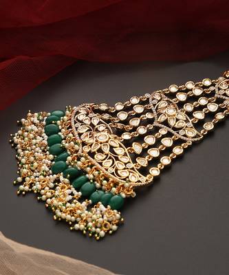 Green gold tone polki passa 5