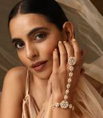 Gold tone polki hath phool