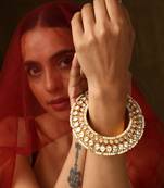 Gold tone polki kada