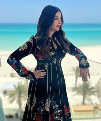 Black embroidered  long jacket 1