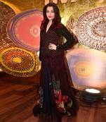 Black embroidered  long jacket