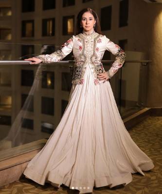 Ivory chanderi silk embroidered jacket 1