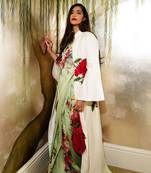 Ivory embroidered long jacket