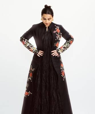 Black matka silk long jacket 3