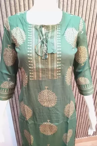 Women Olive Green Kurta Set with Palazzos