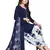 Unstitched printed crepe kurta & patiyala dress material with top, bottom & dupatta