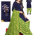 Unstitched printed crepe kurta & patiyala dress material with top, bottom & dupatta