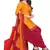 Unstitched printed crepe kurta & patiyala dress material with top, bottom & dupatta