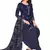 Unstitched printed crepe kurta & patiyala dress material with top, bottom & dupatta