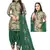 Unstitched printed crepe kurta & patiyala dress material with top, bottom & dupatta
