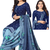 Unstitched printed crepe kurta & patiyala dress material with top, bottom & dupatta