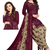 Unstitched printed crepe kurta & patiyala dress material with top, bottom & dupatta