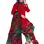 Unstitched printed crepe kurta & patiyala dress material with top, bottom & dupatta