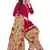Unstitched printed crepe kurta & patiyala dress material with top, bottom & dupatta