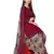 Unstitched printed crepe kurta & patiyala dress material with top, bottom & dupatta